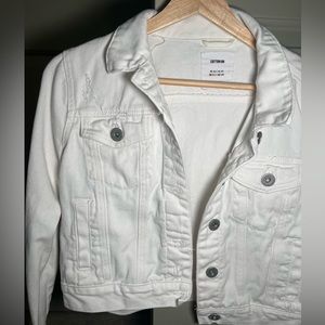 COTTON ON white jean semi distressed jean jacket